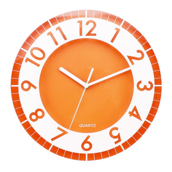 Pomarańczowy zegar ścienny Postershop Moderna, ø 30 cm