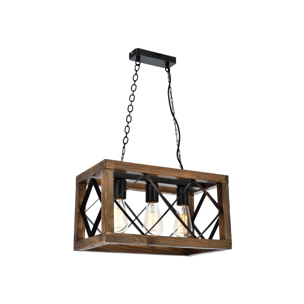 Lampa wisząca z drewna grabu Zikzak Rusti