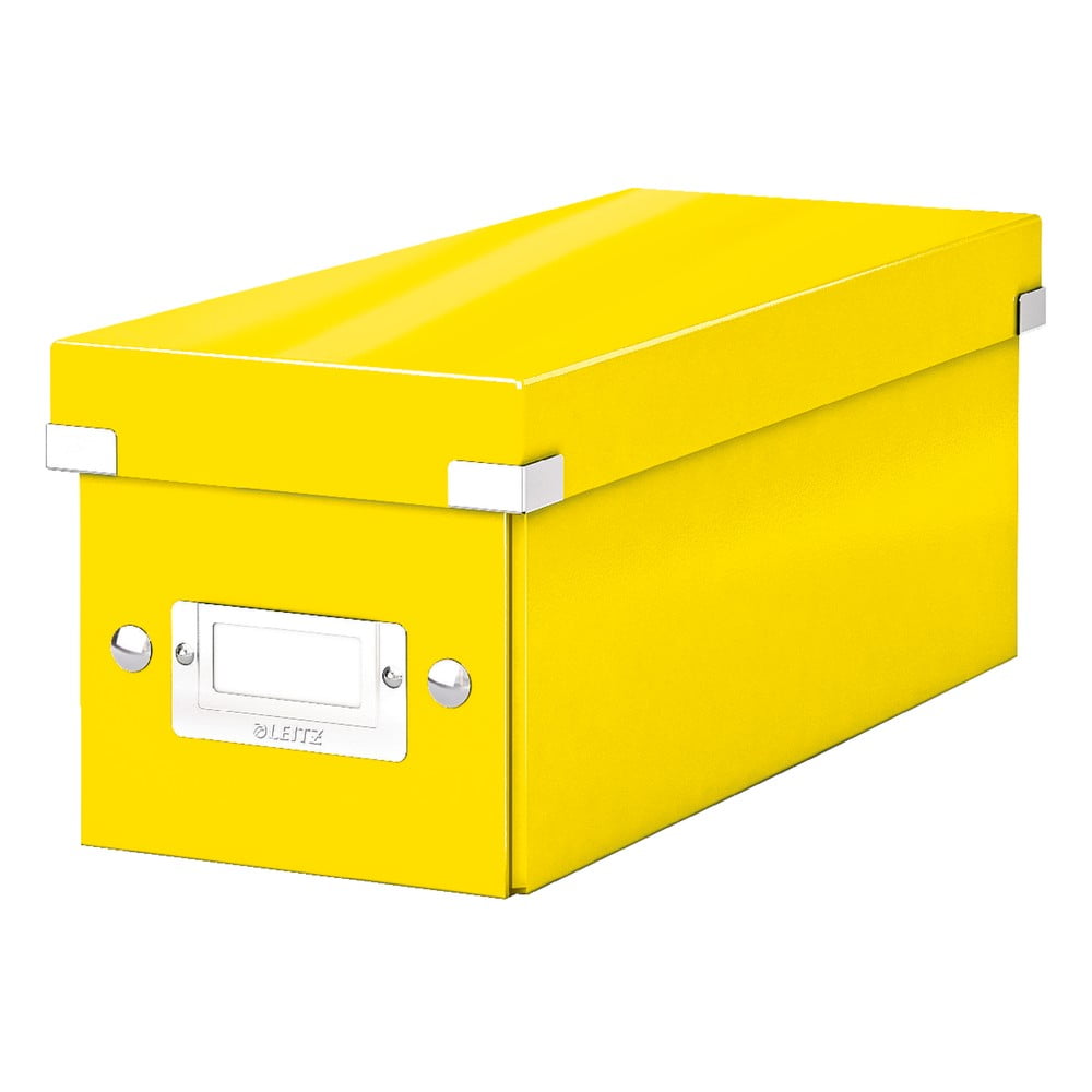 Żółte pudełko do przechowywania z pokrywką Leitz CD Disc, dł. 35 cm