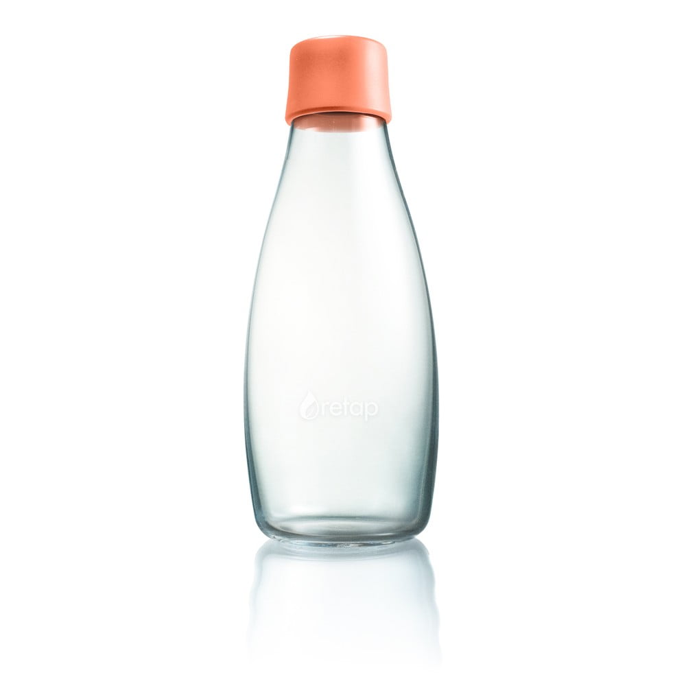 Jasnopomarańczowa szklana butelka ReTap, 500 ml
