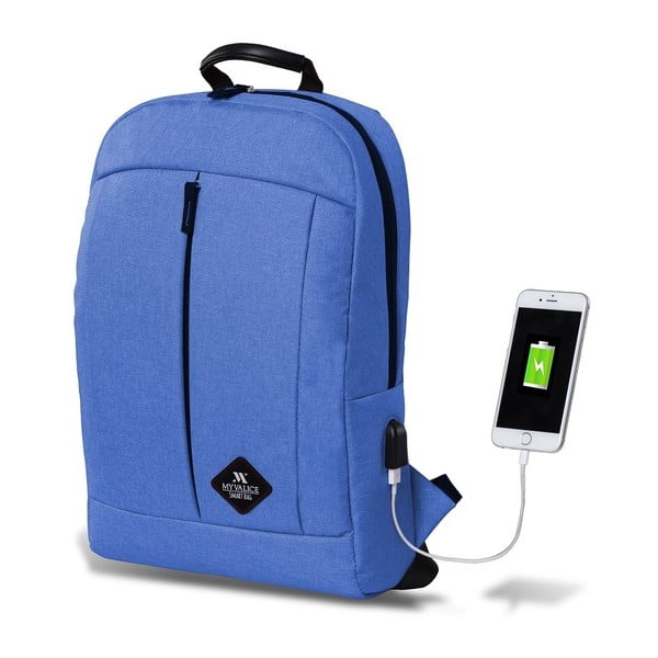 Niebieski plecak z portem USB My Valice GALAXY Smart Bag