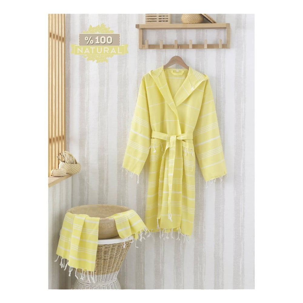 Zestaw szlafrok i ręcznik Sultan Yellow, L/XL