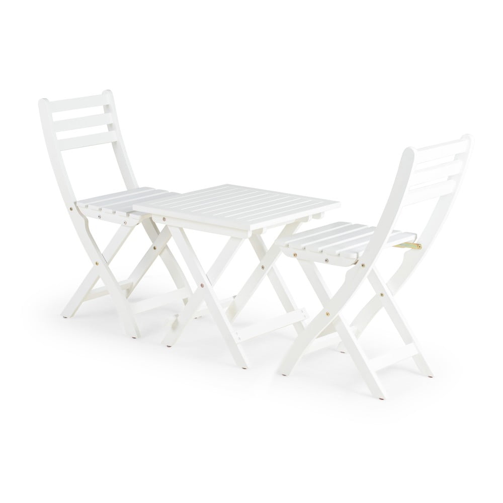 Biały zestaw ogrodowy dla 2 osób Bonami Essentials Siena, 50x50 cm