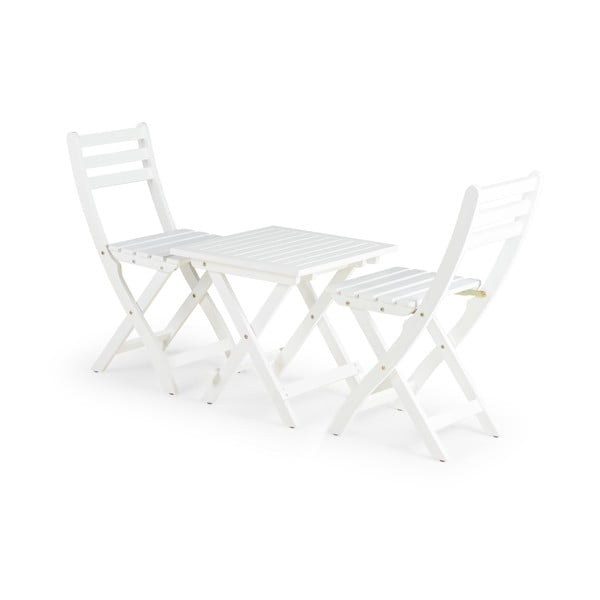 Biały zestaw ogrodowy dla 2 osób Bonami Essentials Siena, 50x50 cm