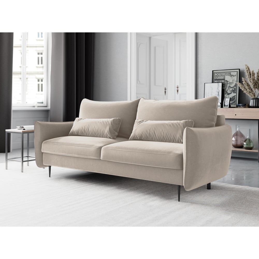 Beżowa sofa rozkładana ze schowkiem Cosmopolitan Design Vermont