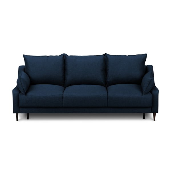 Niebieska rozkładana sofa ze schowkiem Mazzini Sofas Ancolie, 215 cm