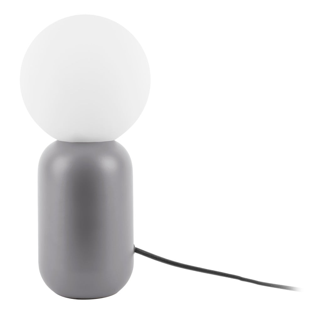 Jasnoszara lampa stołowa Leitmotiv Gala, wys. 32 cm