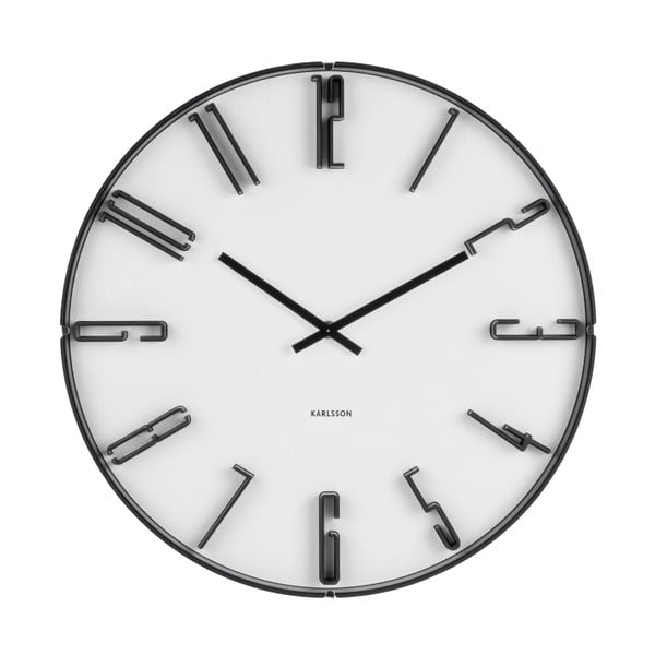 Biały zegar ścienny Karlsson Sentient, ⌀ 40 cm