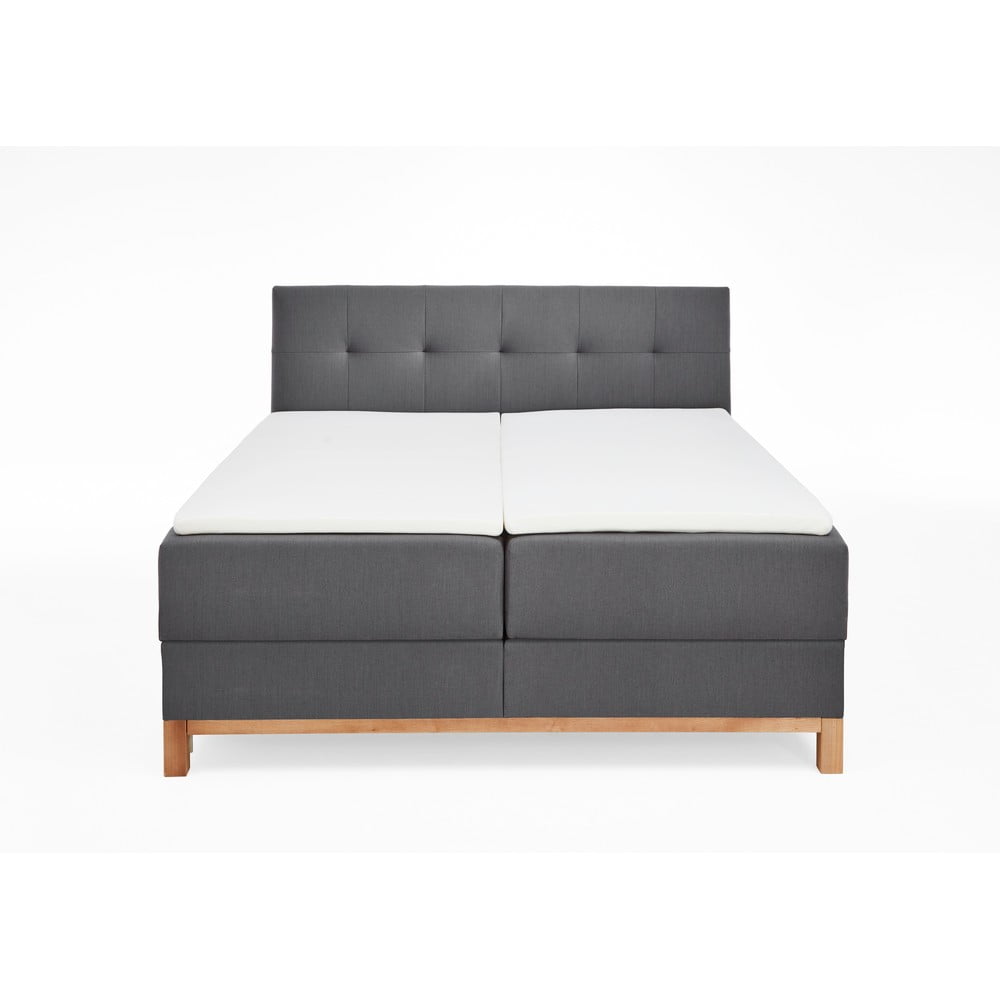 Ciemnoszare łóżko boxspring ze schowkiem 180x200 cm Catania − Meise Möbel