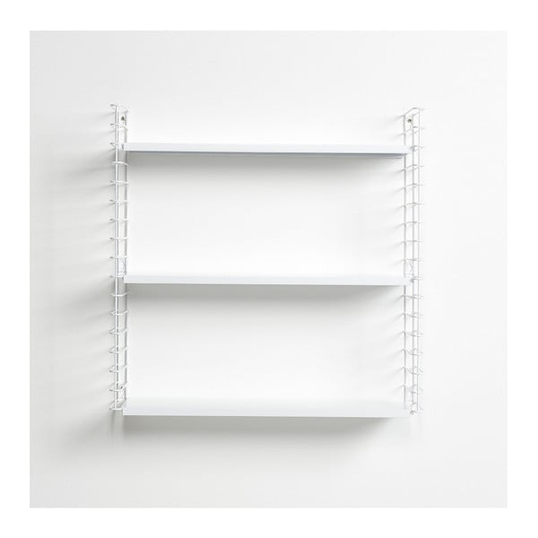 Półka 3-poziomowa z białymi elementami Metaltex Libro, dł. 70 cm