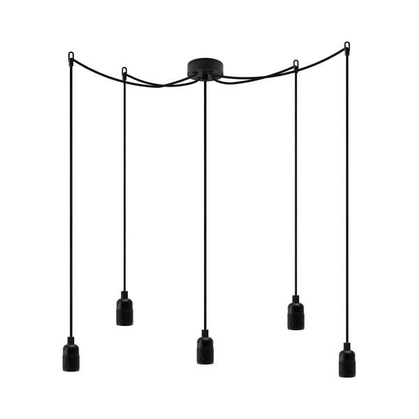 Czarna lampa wisząca z 5 kablami Bulb Attack Uno