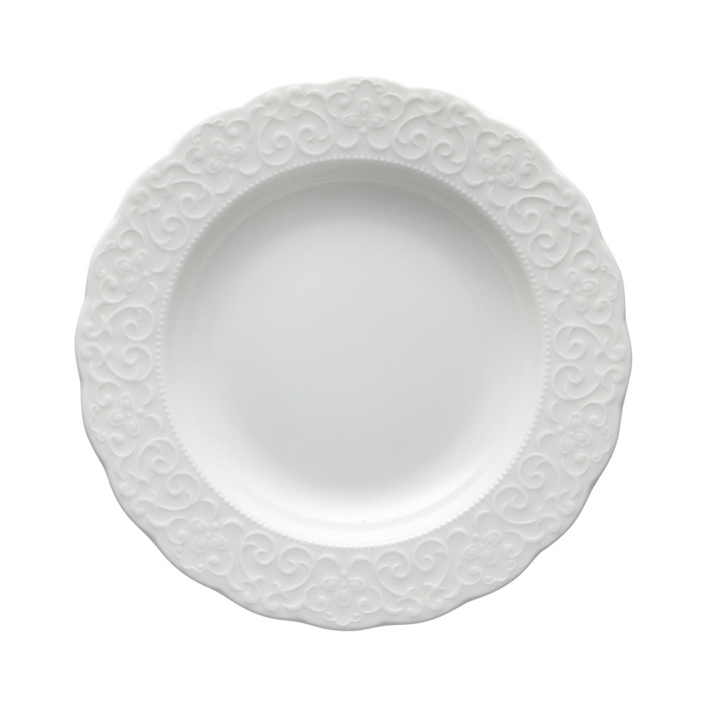 Biały talerz porcelanowy Brandani Gran Gala, ⌀ 22 cm