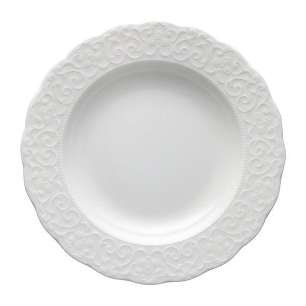 Biały talerz porcelanowy Brandani Gran Gala, ⌀ 22 cm