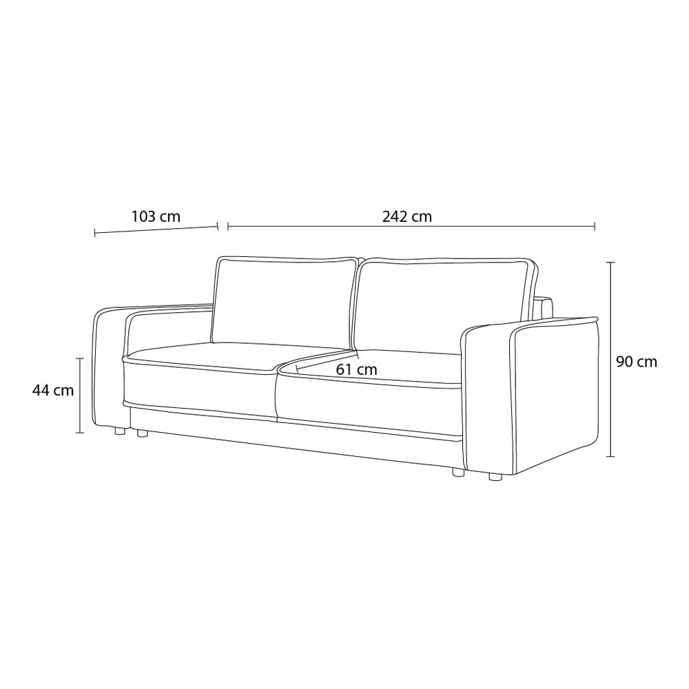 Jasnoszara sofa rozkładana Emile – Bobochic Paris