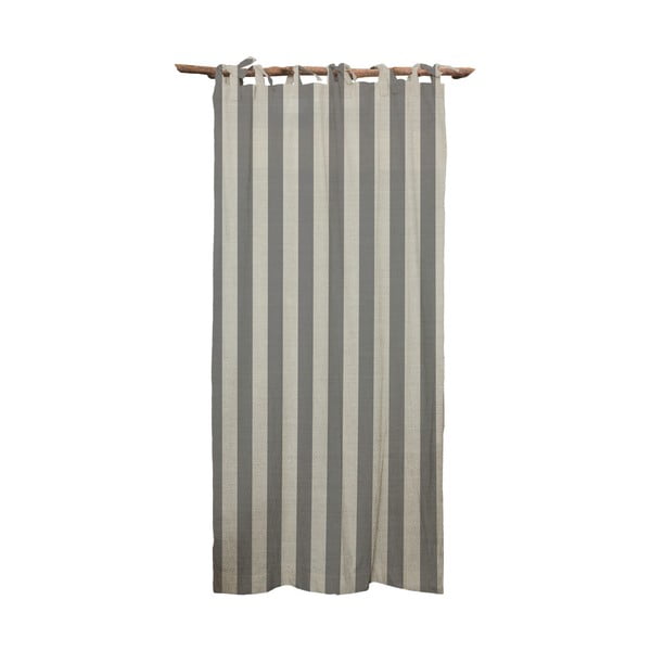 Szara zasłona Linen Cuture Cortina Hogar Grey Stripes