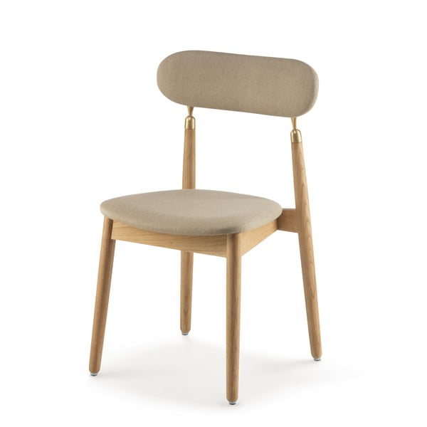 Beżowe krzesło z drewna dębowego EMKO Textum Alana