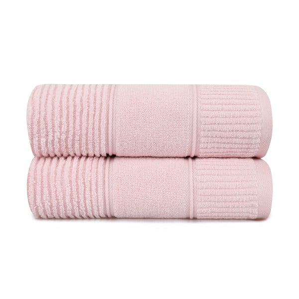 Zestaw 2 różowych bawełnianych ręczników Hobby Daniela, 50x90 cm