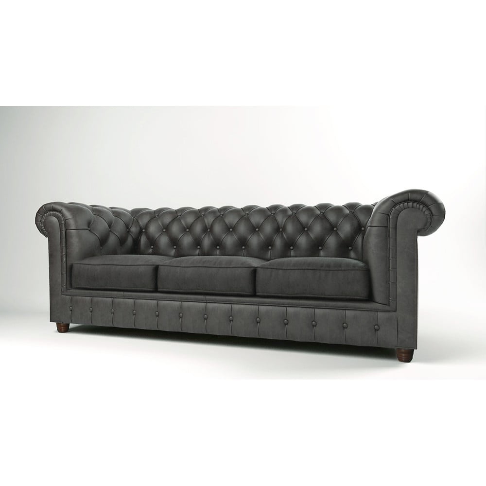 Фото - Диван Cambridge Antracytowa aksamitna sofa 230 cm  – Ropez szary 