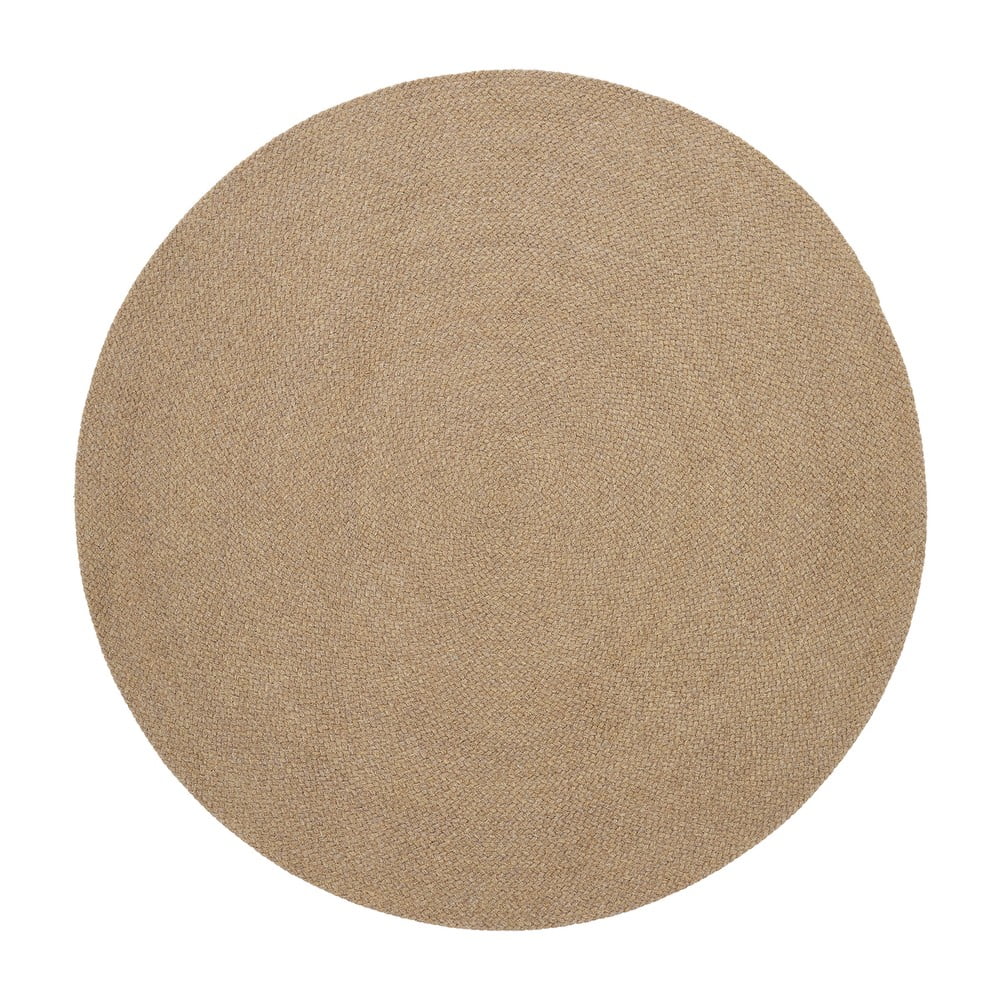 Beżowy okrągły dywan odpowiedni na zewnątrz z włókien z recyklingu ø 200 cm Despas – Kave Home