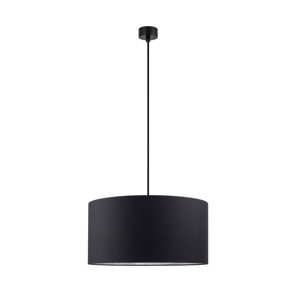 Czarna lampa wisząca z wnętrzem w kolorze srebra Sotto Luce Mika, ⌀ 50 cm