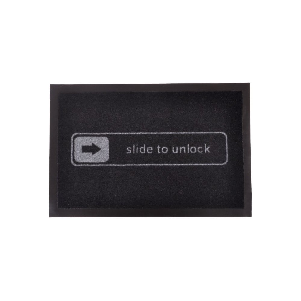 Czarna wycieraczka Hanse Home Slide to Unlock, 40x60 cm