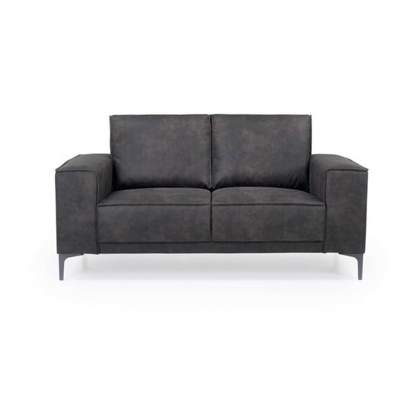 Antracytowa sofa z imitacji skóry Scandic Copenhagen, 164 cm