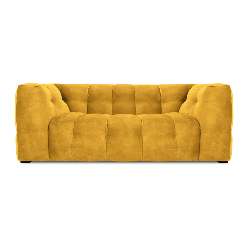Żółta aksamitna sofa Windsor & Co Sofas Vesta, 208 cm