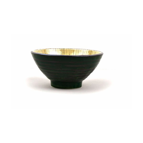 Zielono-żółta ceramiczna miska MIJ, ø 16 cm