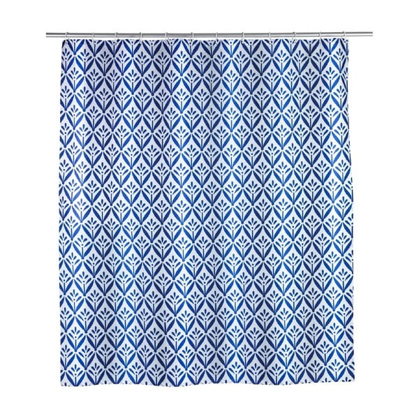 Niebieska zasłona prysznicowa Wenko Lorca, 180x200 cm
