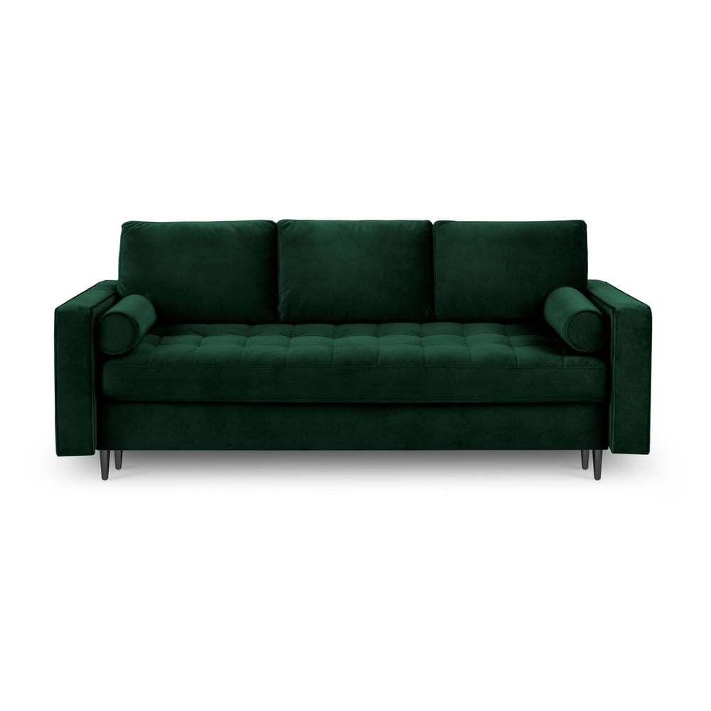 Zielona aksamitna rozkładana sofa Milo Casa Santo
