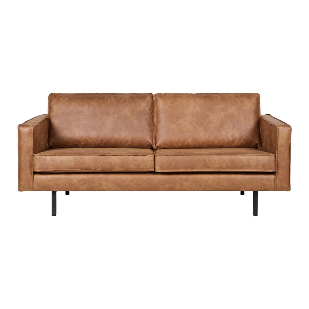 Brązowa sofa z obiciem ze skóry z recyklingu BePureHome Rodeo, 190 cm