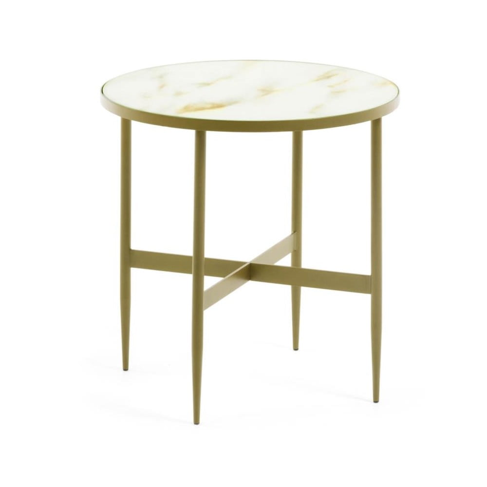 Okrągły stolik z blatem w dekorze marmuru ø 50 cm Elisenda – Kave Home