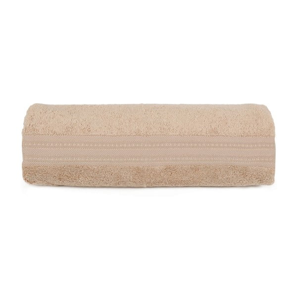 Jasnobrązowy ręcznika z bawełny i włókna bambusowego Lavinya, 70x140 cm