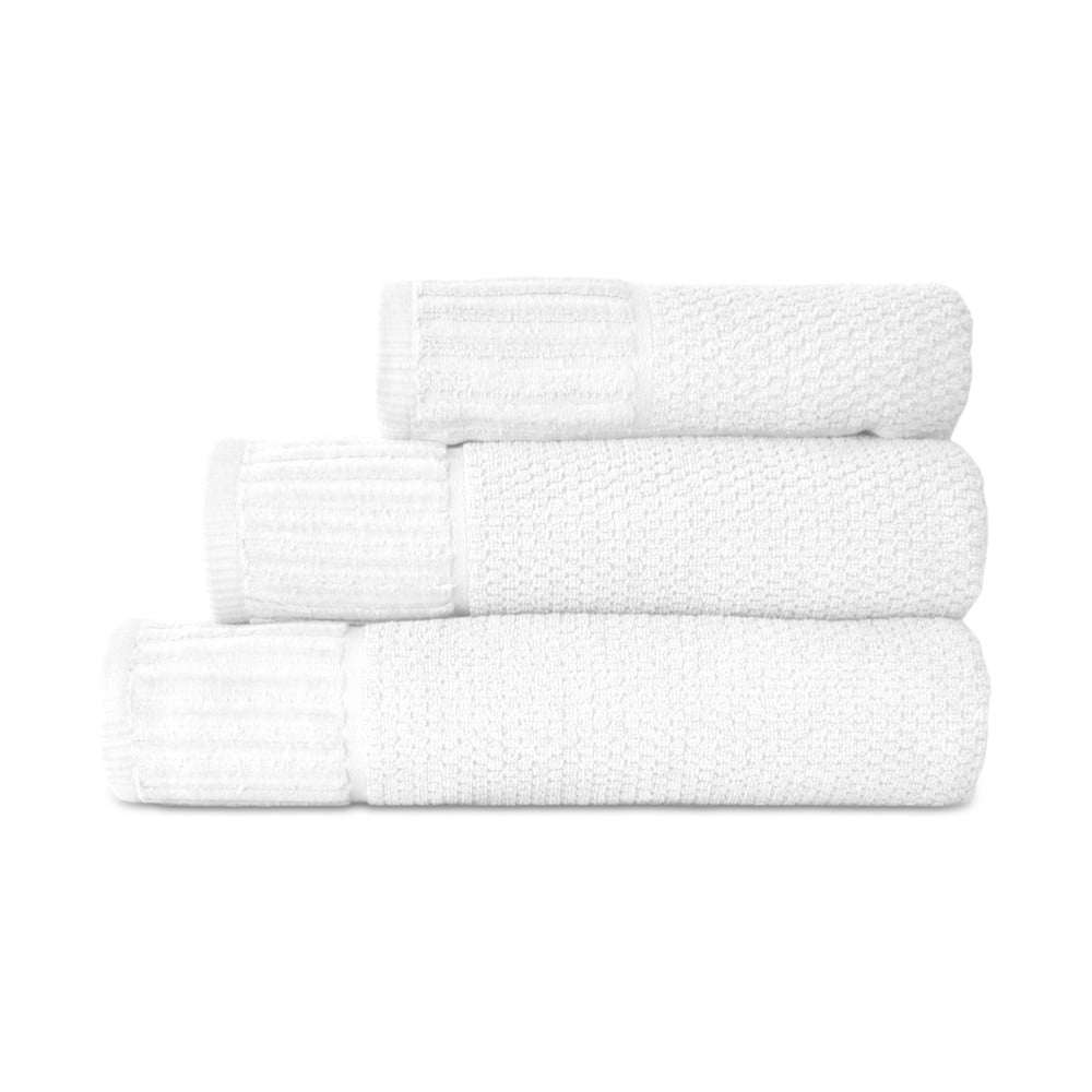 Komplet 3 białych ręczników Artex Suprem