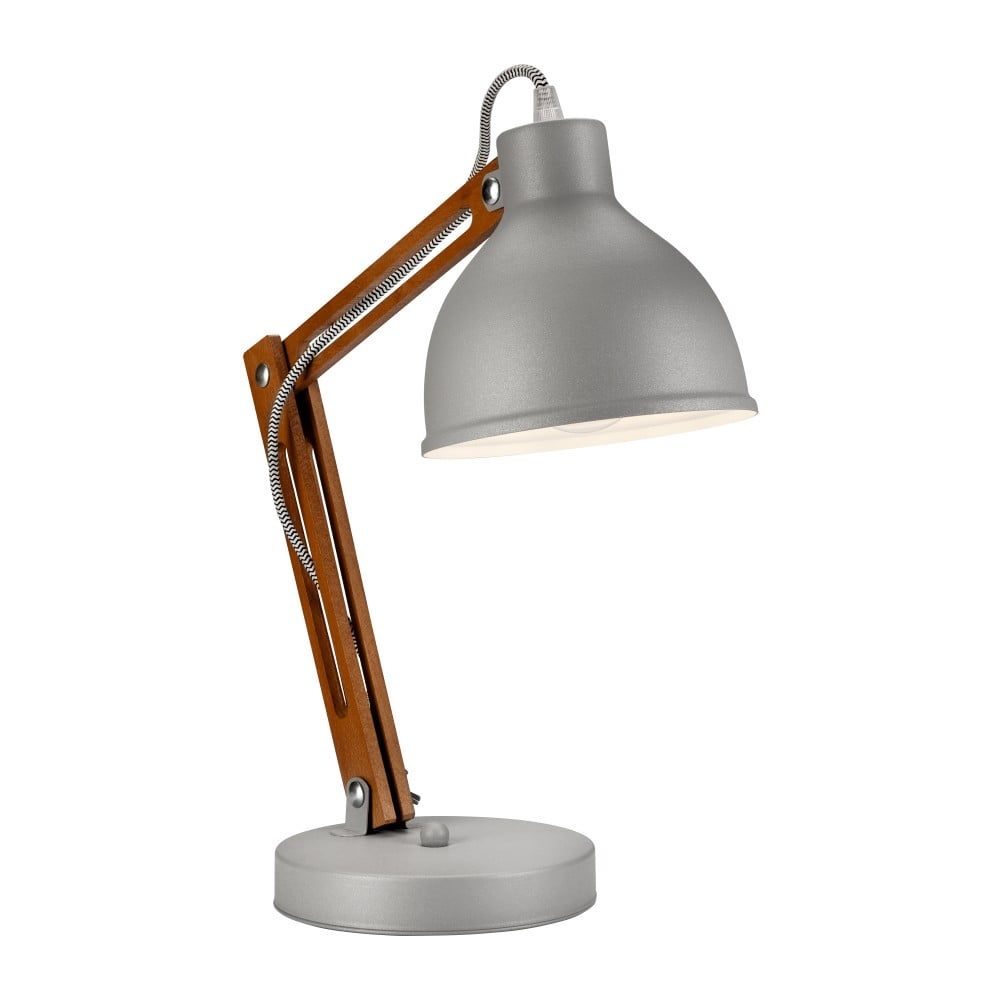 Szara lampa stołowa LAMKUR Marcello