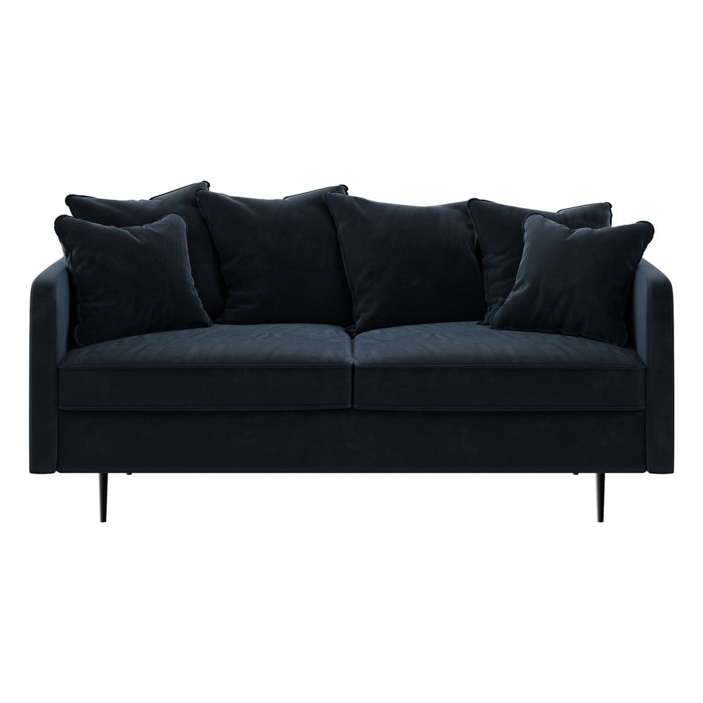 Granatowa aksamitna sofa Ghado Esme, 176 cm
