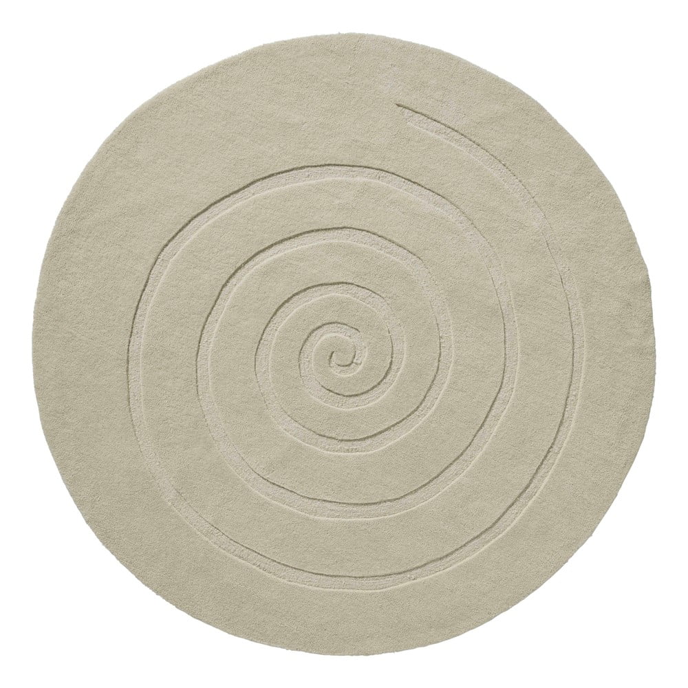 Zdjęcia - Dywan Think Kremowy wełniany   Rugs Spiral, ⌀ 140 cm biały 