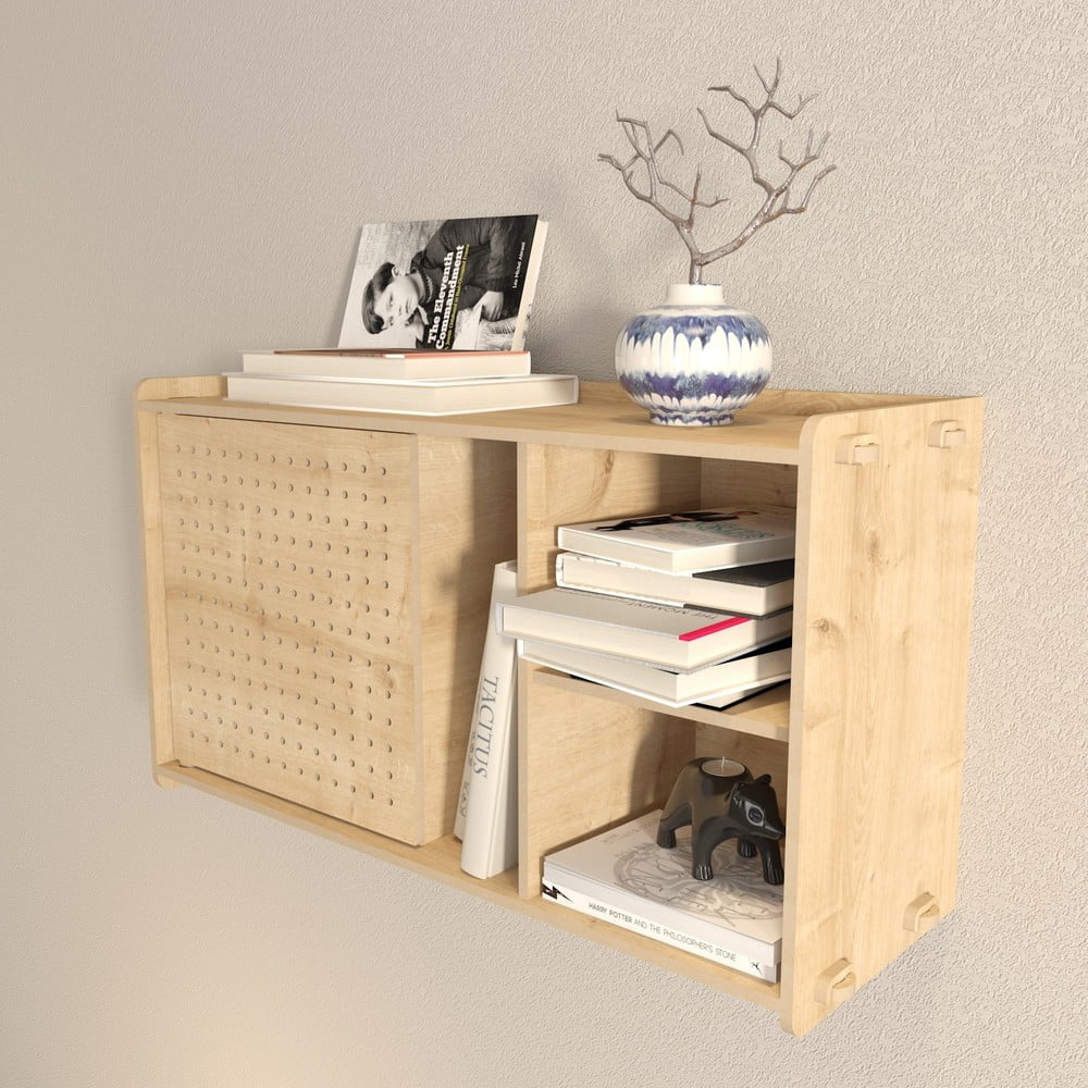 Regał ścienny w dekorze dębu 65x30 cm Sima – Kalune Design