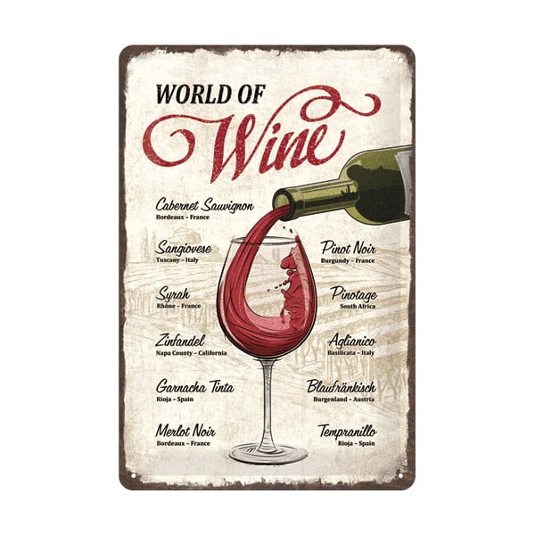 Dekoracyjna tabliczka ścienna Postershop World of Wine