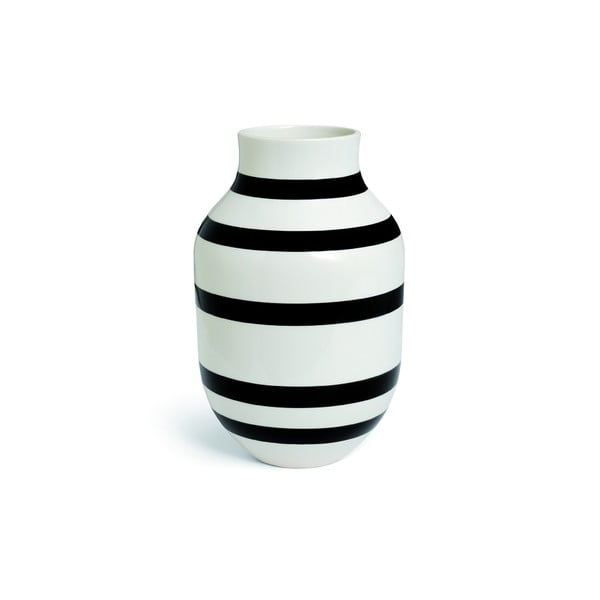 Czarno-biały kamionkowy wazon Kähler Design Omaggio, wys. 30,5 cm