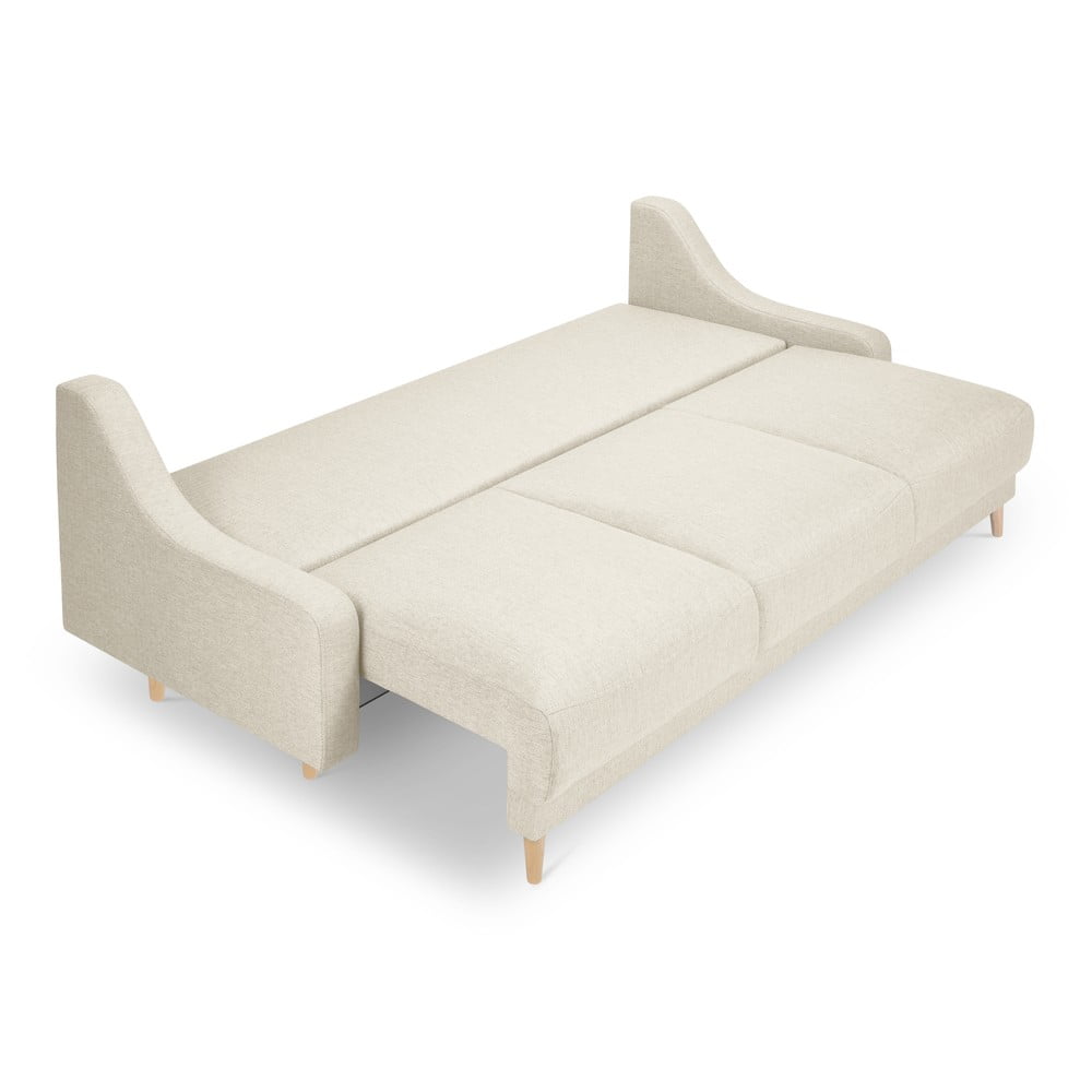 Kremowa rozkładana sofa ze schowkiem Mazzini Sofas Freesia