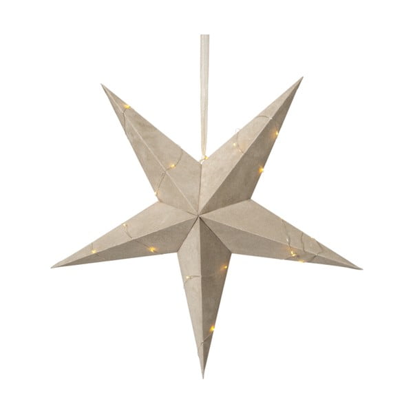 Beżowa świąteczna dekoracja świetlna Star Trading Velvet, ø 60 cm