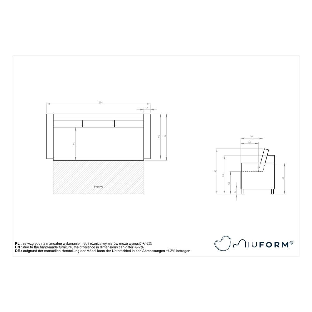 Różowa aksamitna rozkładana sofa Miuform Tender Eddie