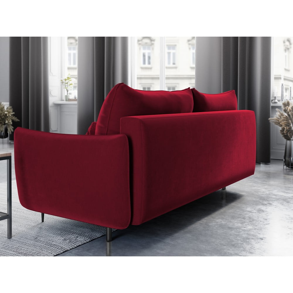 Czerwona sofa rozkładana ze schowkiem Cosmopolitan Design Vermont