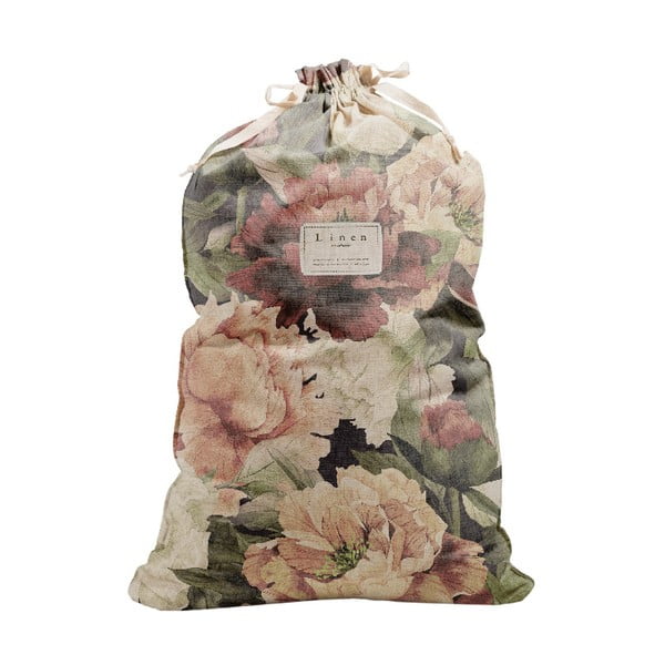 Worek na pranie z domieszką lnu Really Nice Things Bag Spring Flowers, wys. 75 cm