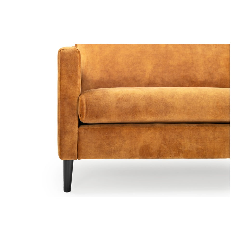 Żółta sofa z aksamitnym obiciem Scandic Adagio, szer. 220 cm