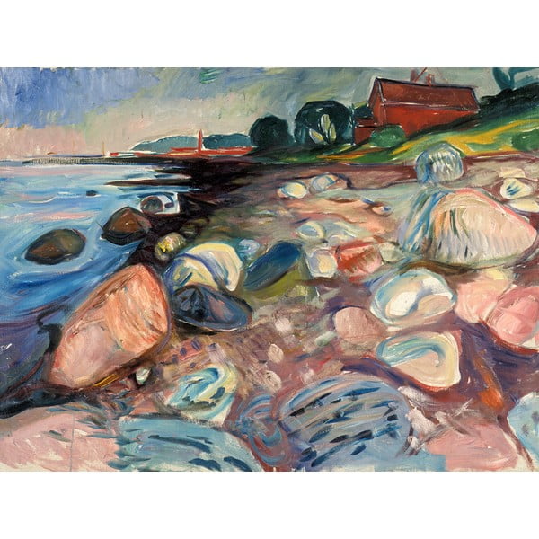 Reprodukcja obrazu Edvarda Muncha - Shore with Red House, 70x50 cm