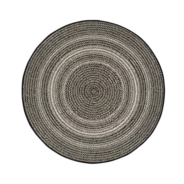 Czarny dywan odpowiedni na zewnątrz Universal Silvana Rutto, ⌀ 120 cm